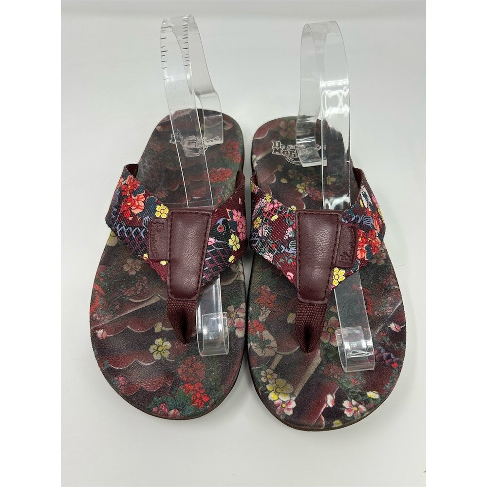 Dr. Martens Mana Thong Sandals Womens Red Floral Koi Slip On Flip Flops Size 10 - Picture 4 of 10